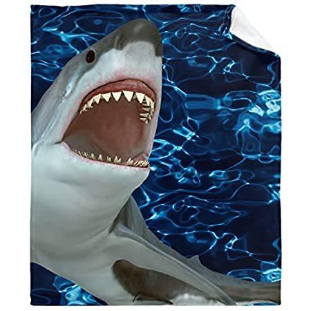 全国宅配無料 Fleece Flannel Super Lightweight Seasons All Shark Marine Blanket Cozy Soft 毛布、ブランケット
