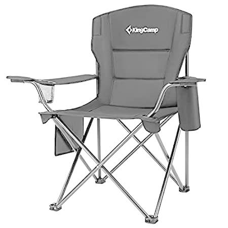 KingCamp Folding Portable Camping Chair Oversized Padded Quad Arm Chair wit＿並行輸入品