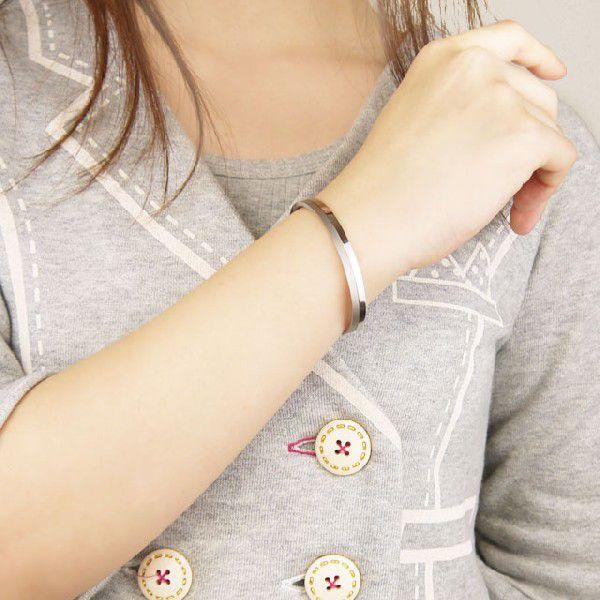 ステンレスブレスレット vie ツートーンデザインバングル ステンレス 