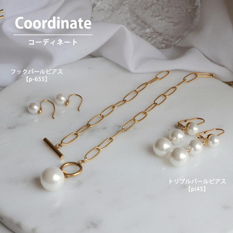 サージカルステンレス ネックレス パール レディース 金属アレルギー