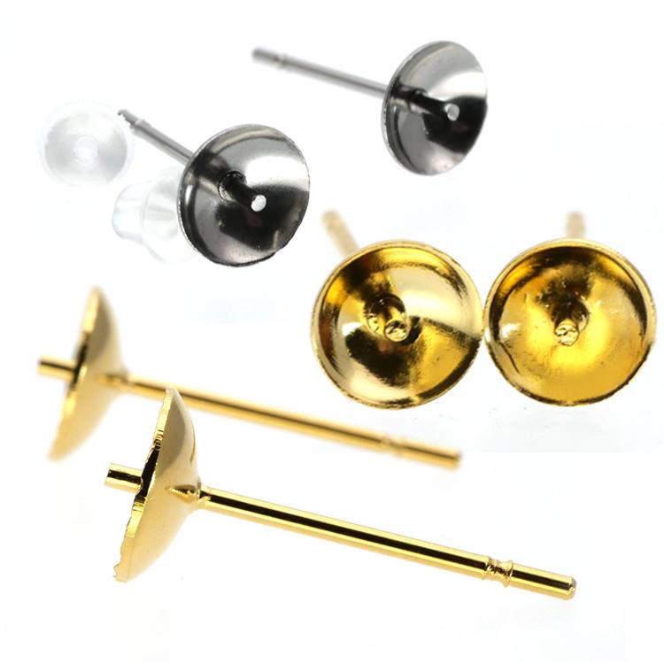ピアス アクセサリーパーツ 用金具 台座カップ芯立 金具 ハンドメイド