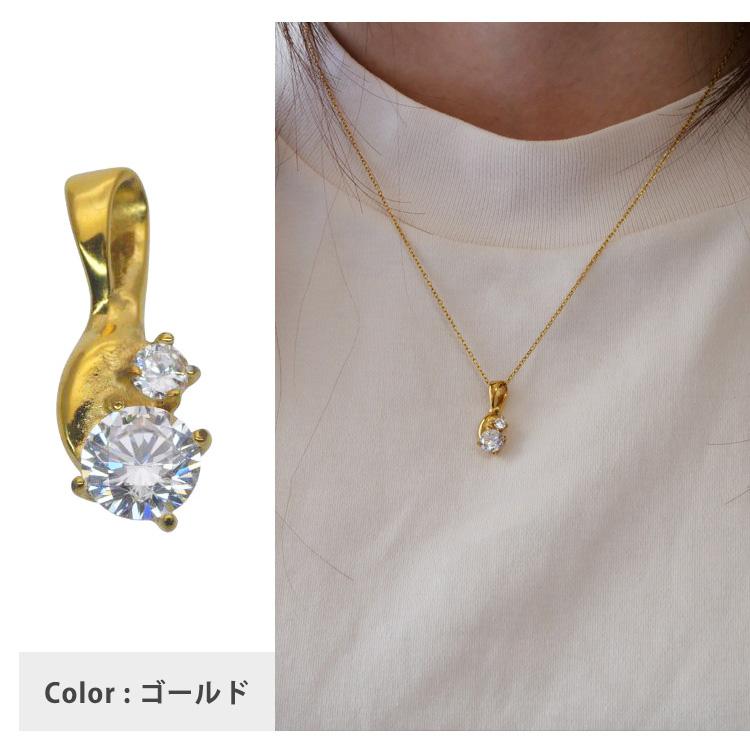 金属アレルギー対応 CZダイヤモンド ジュエルストリームペンダント