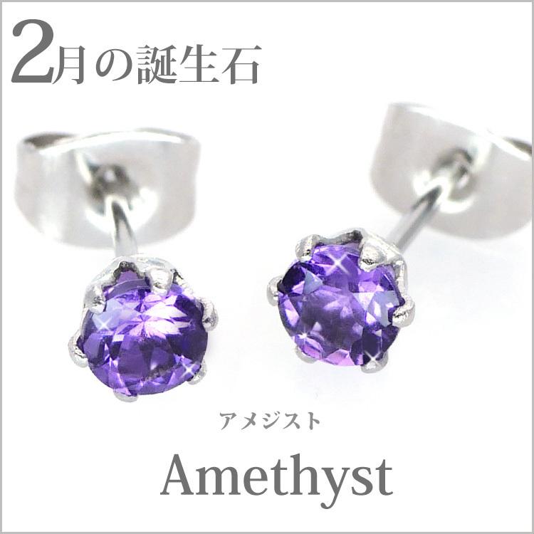 アメジストたんのピアスたん！サージカルさステンレス！ アメジストたんのピアスたん！サージカルさステンレス！ アクセサリー