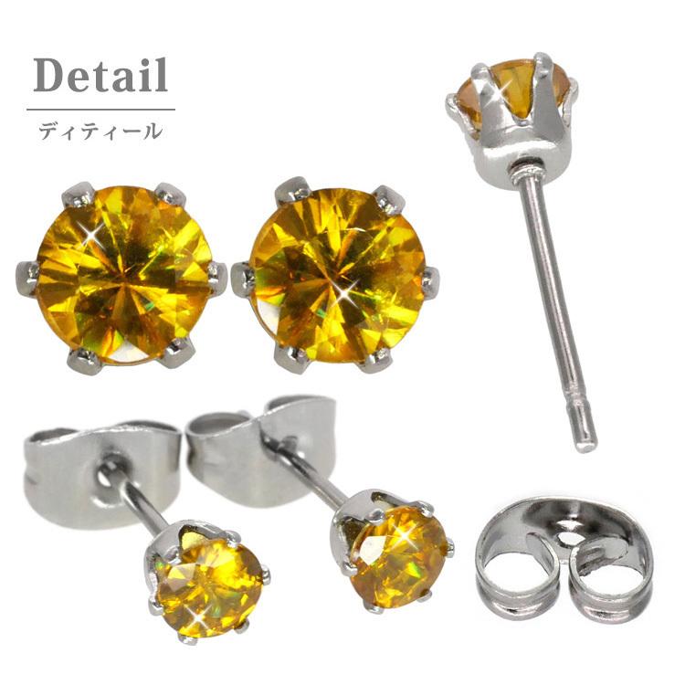 サージカルステンレス ピアス pierce 天然石 金属アレルギー対応 レディース シンプル おしゃれ スフェーン 一粒 誕生石 両耳用 7月 4mm｜stency-nana｜07