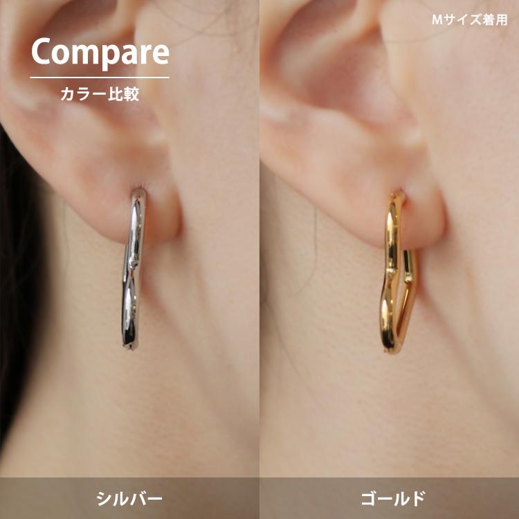 サージカルステンレス ピアス フープ ハート つけっぱなし 2個セット