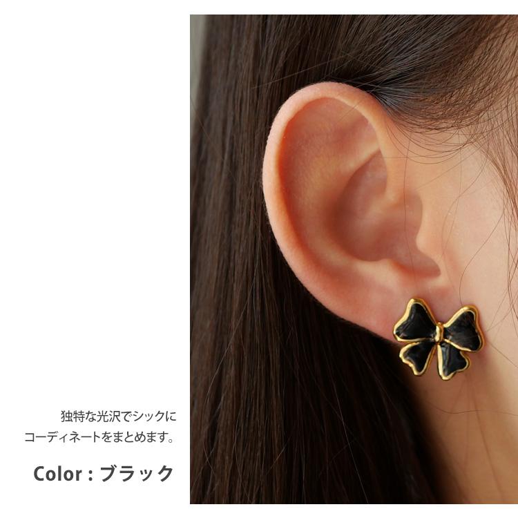 ピアス 金属アレルギー対応 つけっぱなし サージカルステンレス リボン