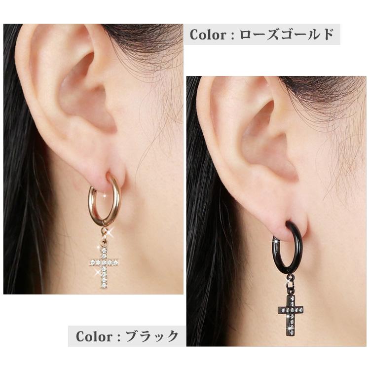 金属アレルギー対応 ステンレスピアス pierce フープ クロスジュエル ファースト セカンドピアス スポーツ プール 両耳用｜stency-nana｜11