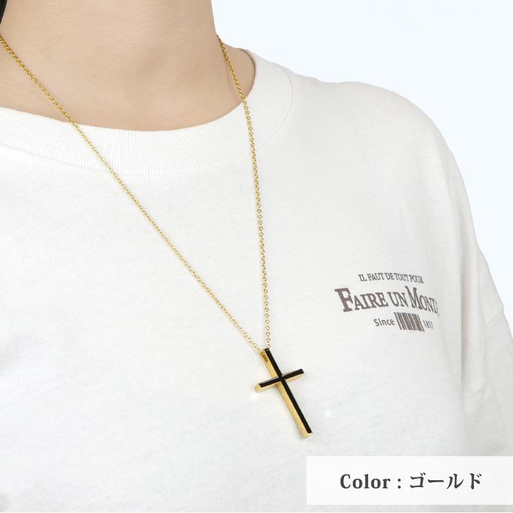 ペンダント レディース ステンレス ブラッククロスペンダントトップ