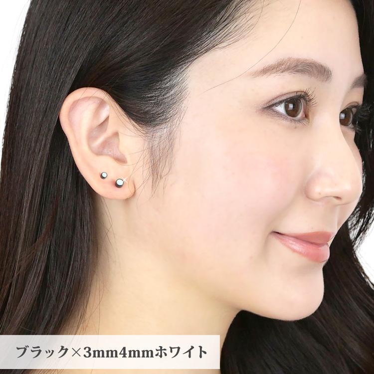 ピアス レディース 金属アレルギー対応 チタン製 オパール ファースト