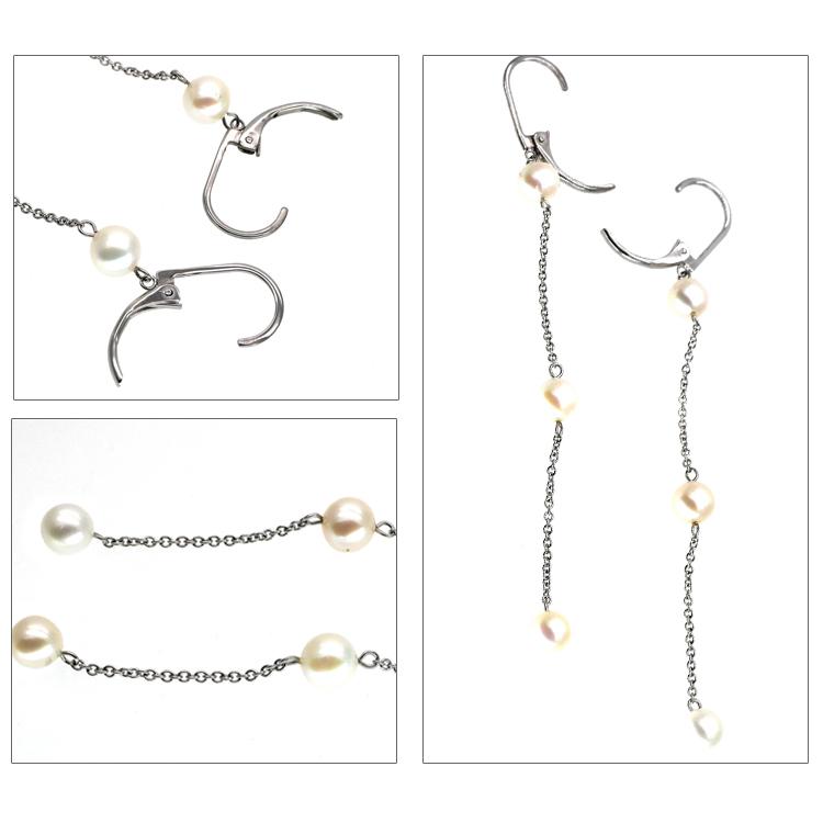 ピアス 金属アレルギー対応 [EMBELLIR] ステンレス ロングチェーン