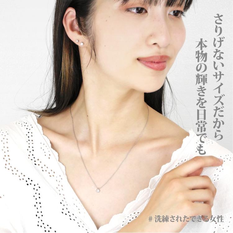 ステンレスネックレス レディース 一粒 ダイヤモンド 0.1ct サージカル