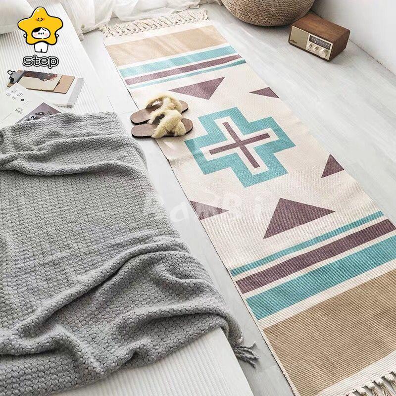 ラグマット おしゃれ カーペット ラグ 洗える 綿 コットン 北欧 リビングラグ ロング 廊下 マット 60×180cm | ブランド登録なし | 03