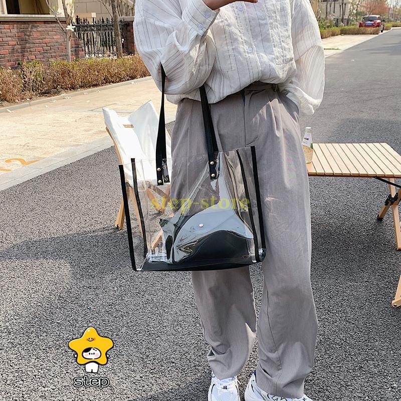 ビーチバッグ トートバッグ クリアバッグ レディース プールバッグ