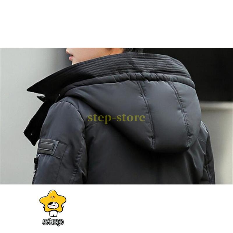 ダウンジャケット メンズ ロング丈 フード付き ダウンコート フェザー