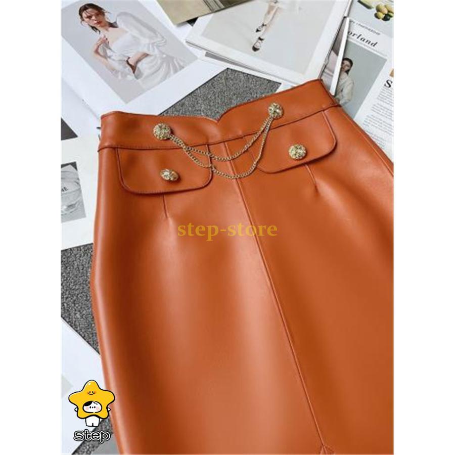 レザースカート レディース ロングスカート 本革 ボトムス ハイウエスト ビジネス フォマール 着痩せ ゆったり 上品 きれいめ シンプル フェミニン レザースカート レディース ロングスカート 本革 ボトムス ハイ