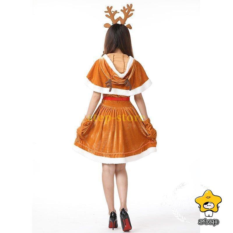 クリスマス 衣装 トナカイ サンタ コスプレ 衣装 コスチューム 鹿 レディース 女性用 仮装 サンタクロース クリスマス 着ぐるみ かぶりもの | ブランド登録なし | 04