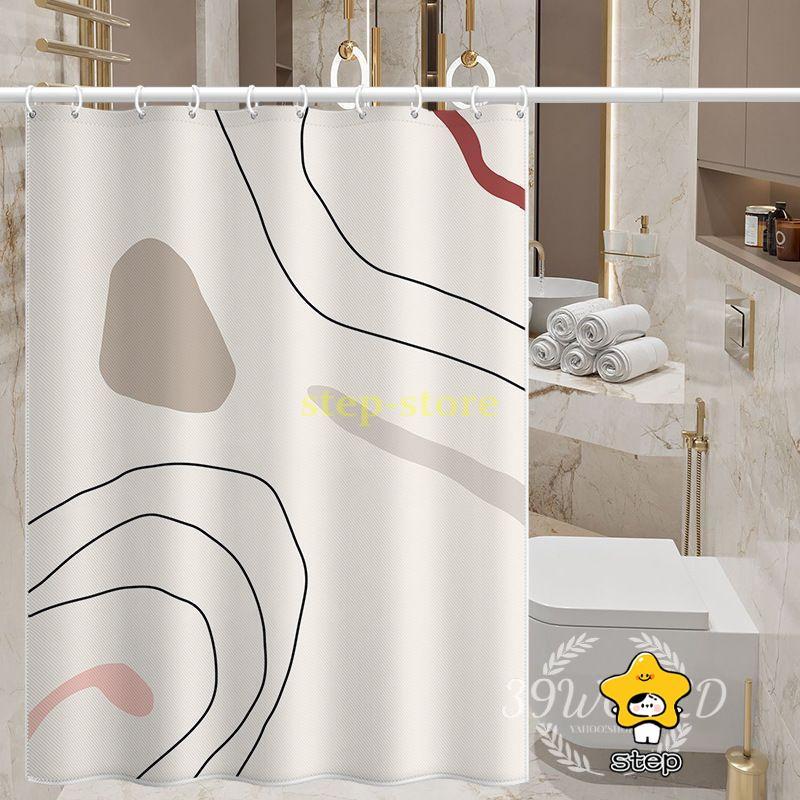 シャワーカーテン 180×180cm 防水 防カビ カーテンリング付属 風呂