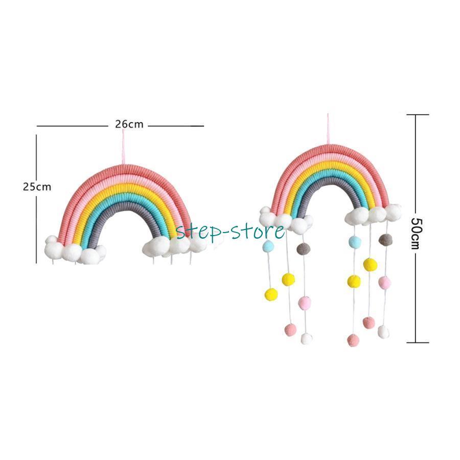 虹壁の装飾 マクラメ壁掛け ガールルームタペストリー キッズ保育園装飾タッセル ソフト綿ロープ かわいい 芸術品 壁背景シック スタイル3｜step1｜04