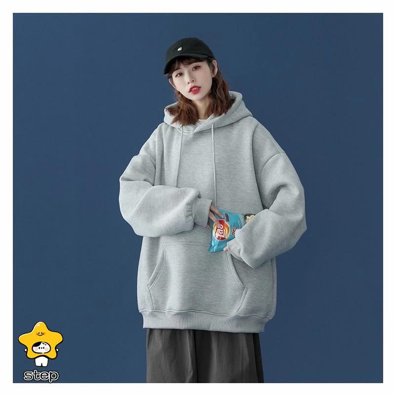 ビッグシルエットパーカー 韓国 ファッション スウェット パーカー
