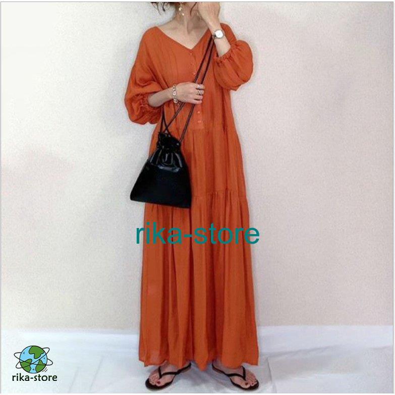 エポカオレンジ 半袖 ロングワンピースサイズ40 エポカオレンジ 半袖 ロングワンピースサイズ40