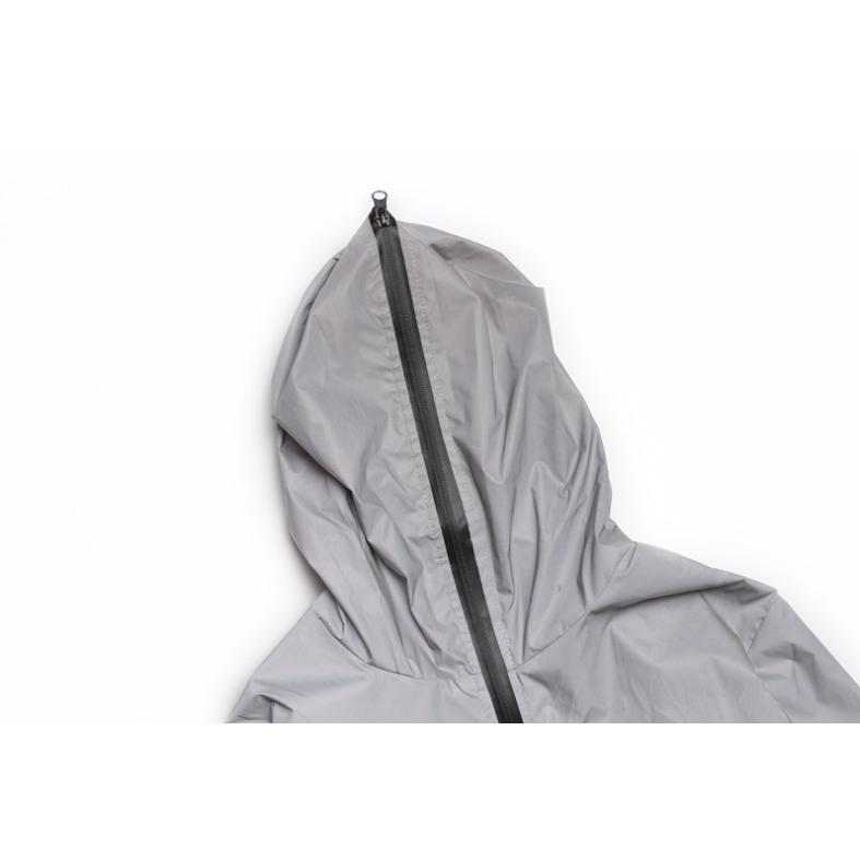 バイク用ジャケット グレー 反射素材付き 反射ジャケット ジャケット バイク 自転車 安全 夜光 蛍光 夜間 バイク