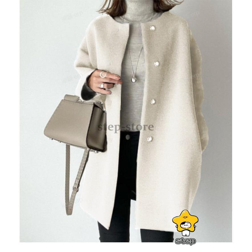 【美品】ノーリーズ　ノーカラー ライトベージュ ロングコート ノーカラーコート ロングコート レディース アウター 春秋冬