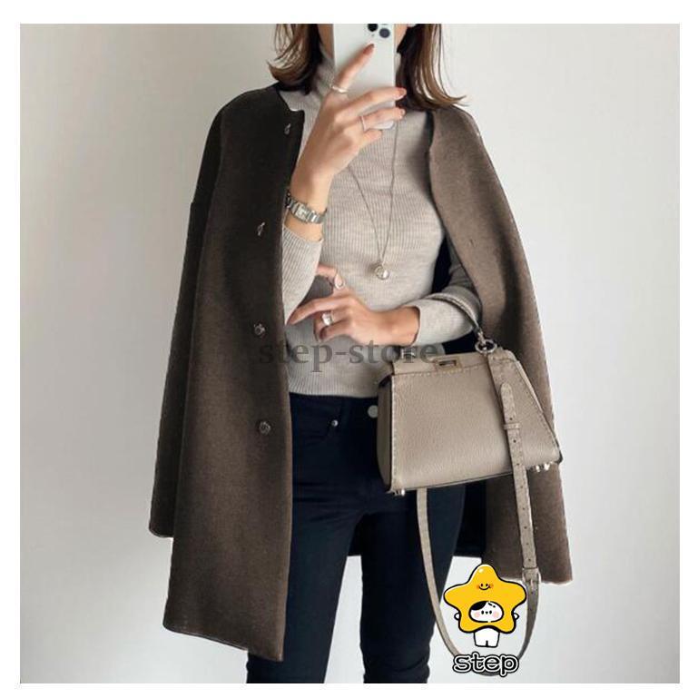 ノーカラーコート ロングコート レディース アウター 春秋冬