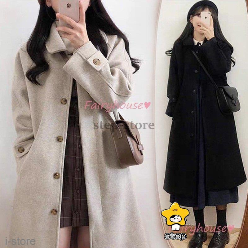 ステンカラーコート レディース 秋冬 40代 黒 チェスターコート ロング丈 ラシャジャケット オーバー 韓国風 アウター 通勤 オシャレ ゆったり 大人30代 50代 | ブランド登録なし