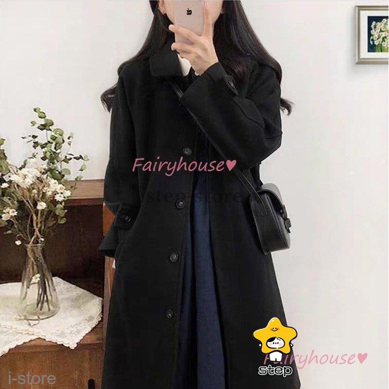ステンカラーコート レディース 秋冬 40代 黒 チェスターコート ロング丈 ラシャジャケット オーバー 韓国風 アウター 通勤 オシャレ ゆったり 大人30代 50代 | ブランド登録なし | 03