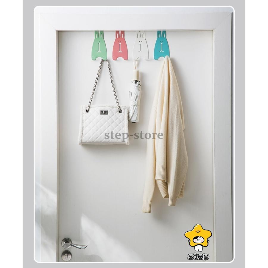 ドアハンガーフック ドアフック ウォールフック 2連 ドア用 ハンガーフック 帽子フック 吊り下げ収納 カバン 鞄 ウサギ かわいい | ブランド登録なし | 02