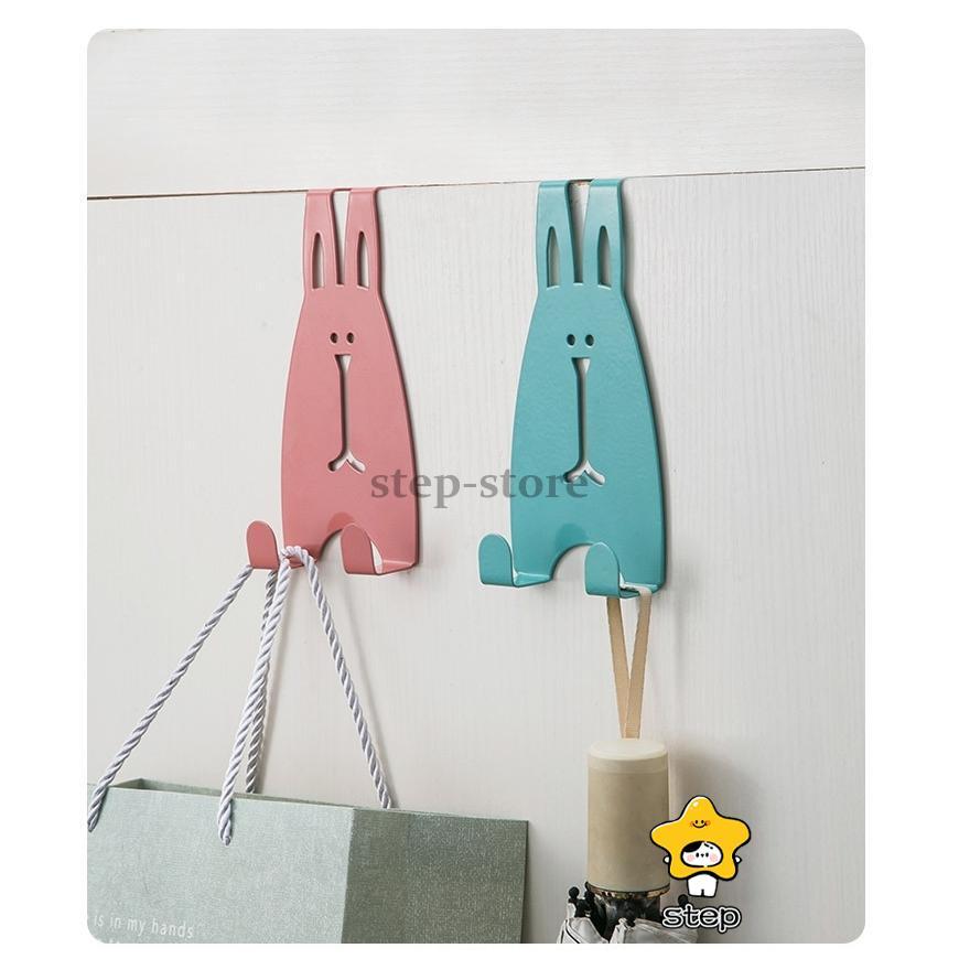 ドアハンガーフック ドアフック ウォールフック 2連 ドア用 ハンガーフック 帽子フック 吊り下げ収納 カバン 鞄 ウサギ かわいい | ブランド登録なし | 04
