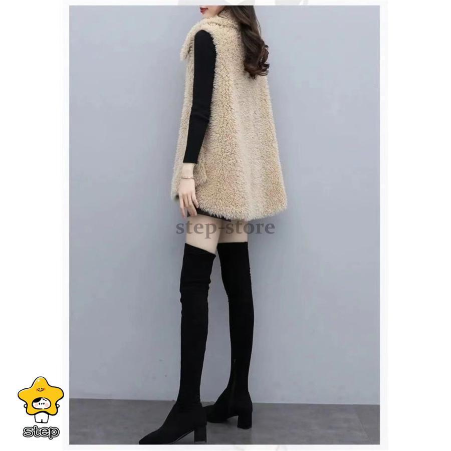 ファーベスト レディース 秋 冬 フェイクファー ロング ジレベスト ボアベスト 毛皮コート 防寒 ブルゾン ふわふわ 暖かい 前開き ジレ ギフト | ブランド登録なし | 10