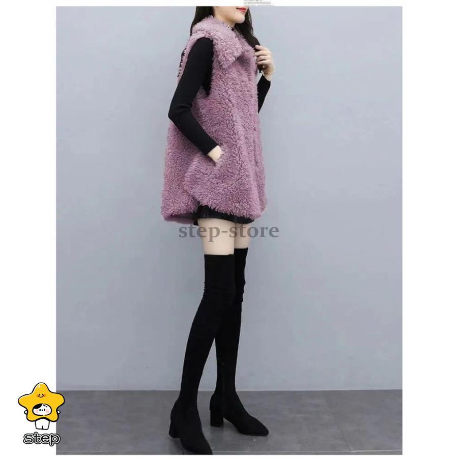 ファーベスト レディース 秋 冬 フェイクファー ロング ジレベスト ボアベスト 毛皮コート 防寒 ブルゾン ふわふわ 暖かい 前開き ジレ ギフト | ブランド登録なし | 08