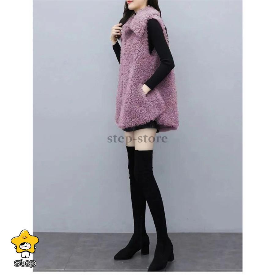 ファーベスト レディース 秋 冬 フェイクファー ロング ジレベスト ボアベスト 毛皮コート 防寒 ブルゾン ふわふわ 暖かい 前開き ジレ ギフト | ブランド登録なし | 09
