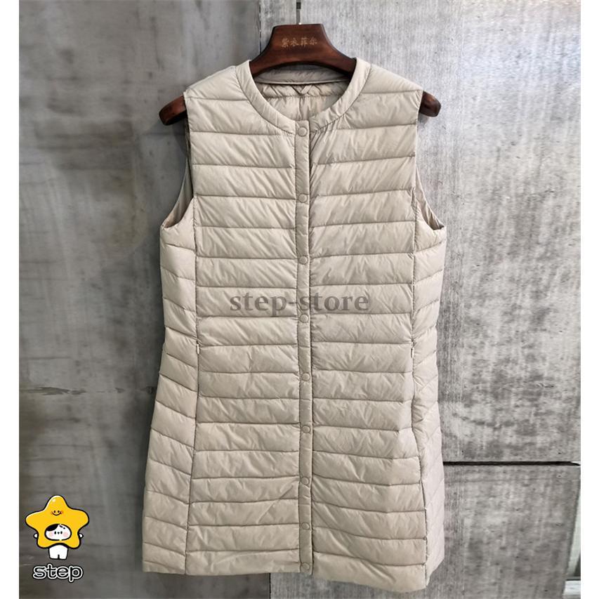 ダウンベスト レディース ロング丈 ライトダウン 軽量 前開き 中綿ベスト 袖なし チョッキ アウター 一部即納 ジャケット 防寒 保温 無地 秋冬 アウトドア 通勤 | ブランド登録なし | 14