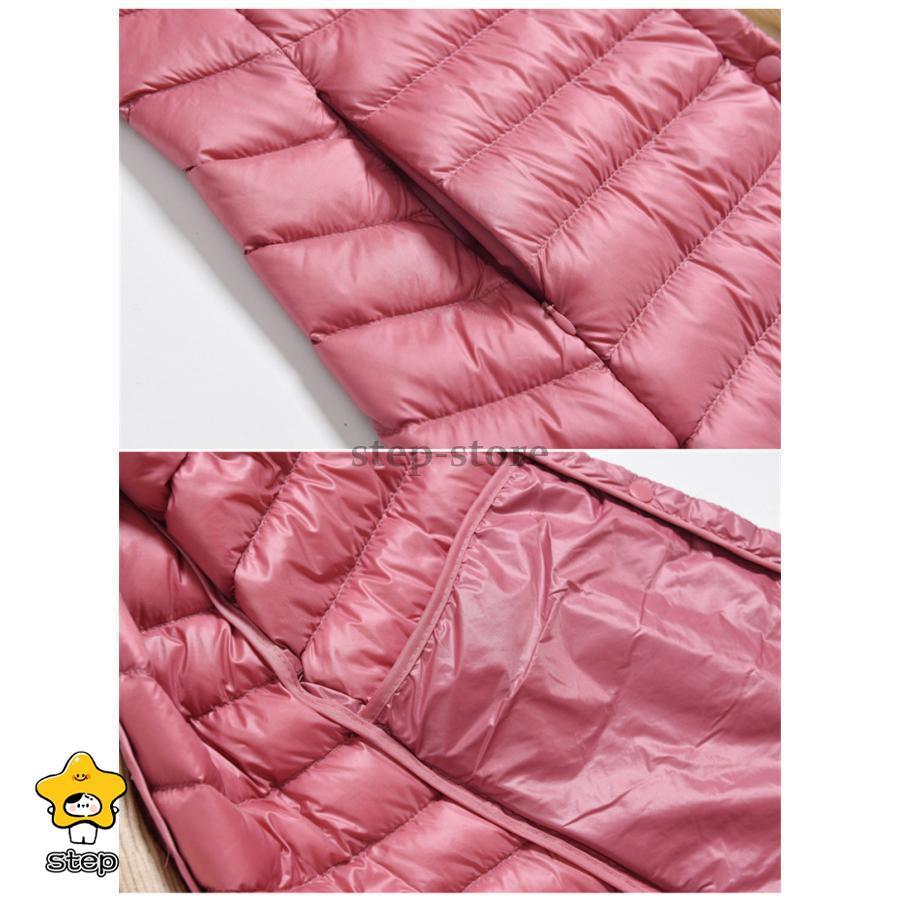 ダウンベスト レディース ロング丈 ライトダウン 軽量 前開き 中綿ベスト 袖なし チョッキ アウター 一部即納 ジャケット 防寒 保温 無地 秋冬 アウトドア 通勤 | ブランド登録なし | 15