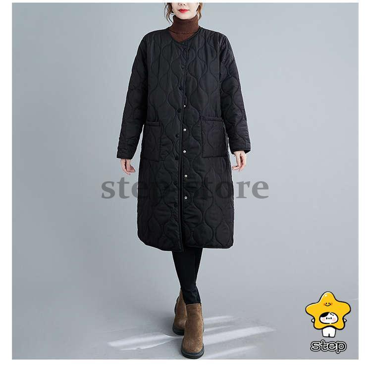 コート レディース 秋冬 キルティングコート ノーカラー キルティング