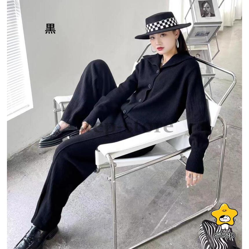 セットアップ レディース 秋冬 ニット ニットセーター ニットカーディガン ワイドパンツ 着痩せ きれいめ タートルネック 長袖 ニット 通勤 カジュアル 冬-17 セットアップ レディース 秋冬 ニット ニットセーター ニット