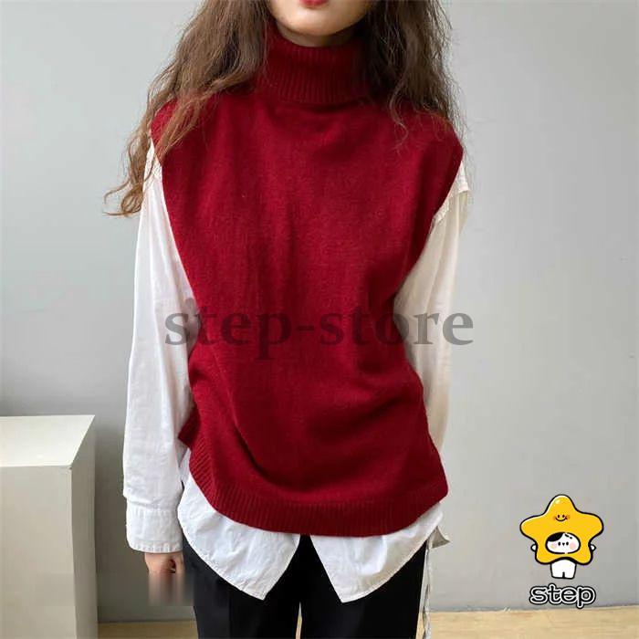 タートルネック ベスト レディース 秋冬 ニット ノースリーブ セーター