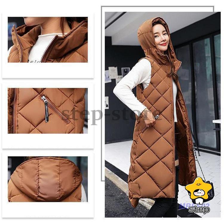 ロングベスト 秋服 レディース ライトアウター 上着 羽織り ダウンベスト キルティング 大きめ ゆったり 前開き 暖かい 防寒 秋冬 アウトドア | ブランド登録なし | 14