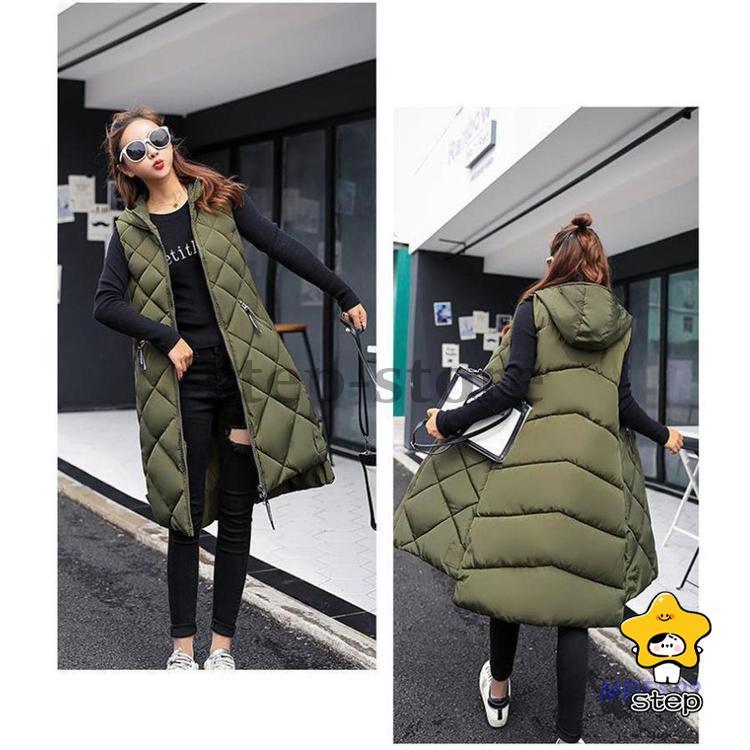 ロングベスト 秋服 レディース ライトアウター 上着 羽織り ダウンベスト キルティング 大きめ ゆったり 前開き 暖かい 防寒 秋冬 アウトドア | ブランド登録なし | 09