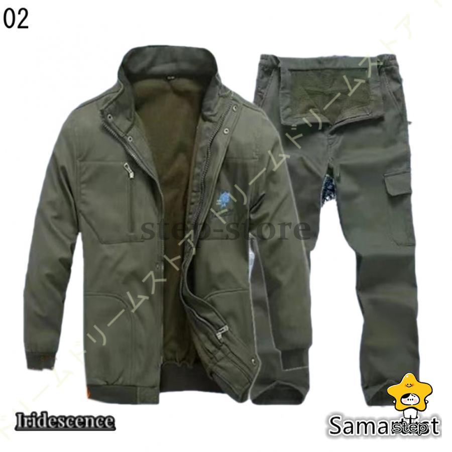 アウトドアジャケット 上下セット メンズ 登山ウェア 撥水 透湿 釣り バイク ゴルフ 作業着  トレッキングパンツ 秋冬 柄 | ブランド登録なし | 10