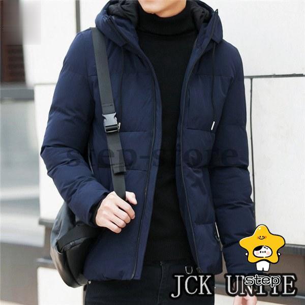 中綿ジャケット メンズ キルティングコート 中綿ダウン コート アウター 防寒 ビジネス スリム 軽めジャケット ショート丈 フード付き 秋冬 | ブランド登録なし | 02