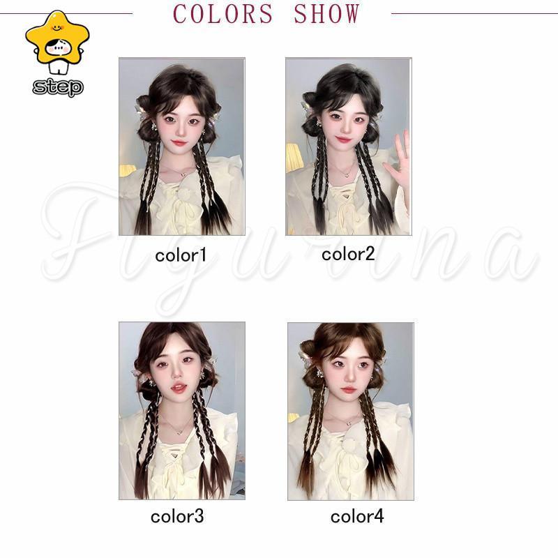 地雷系　リボン　三つ編み　ロリータ　ウィッグ Amazon.co.jp: ウィッグ ロリータ ロング おさげヘアー 三つ編み