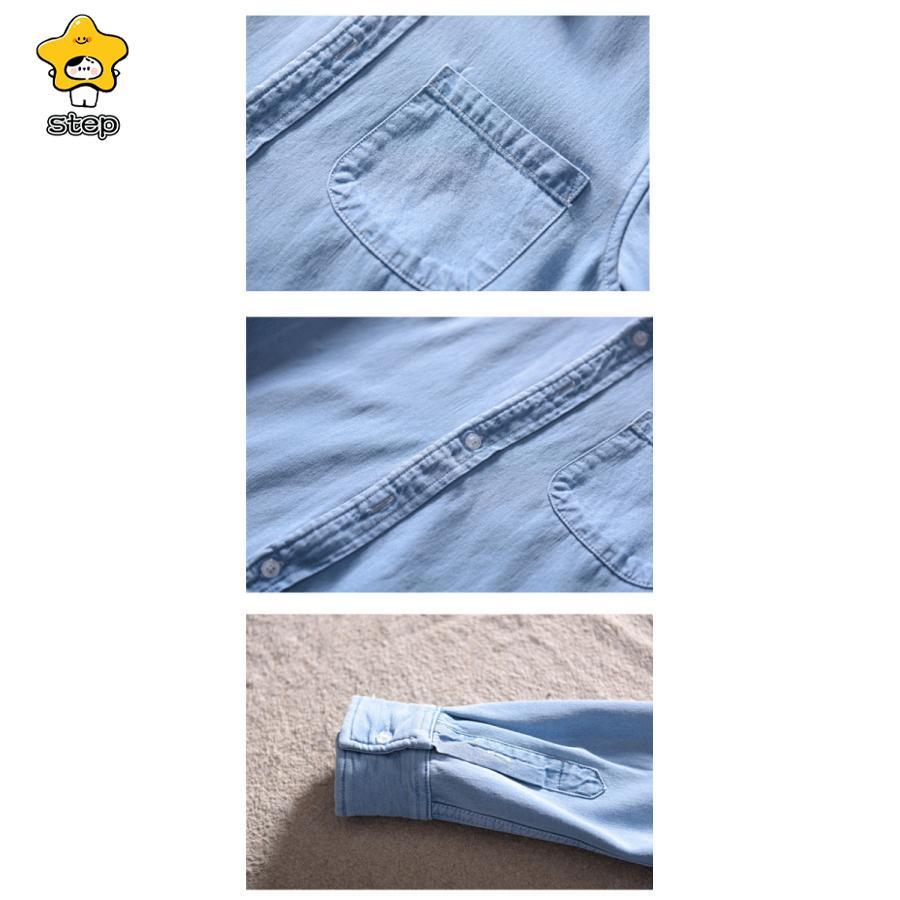 厚手 ネルシャツ デニムシャツ メンズ 裏起毛 長袖 無地 秋冬 極暖 ボア 防寒 お洒落 ゆったり カジュアル 紳士服 ビジネス 大きいサイズ | ブランド登録なし | 10