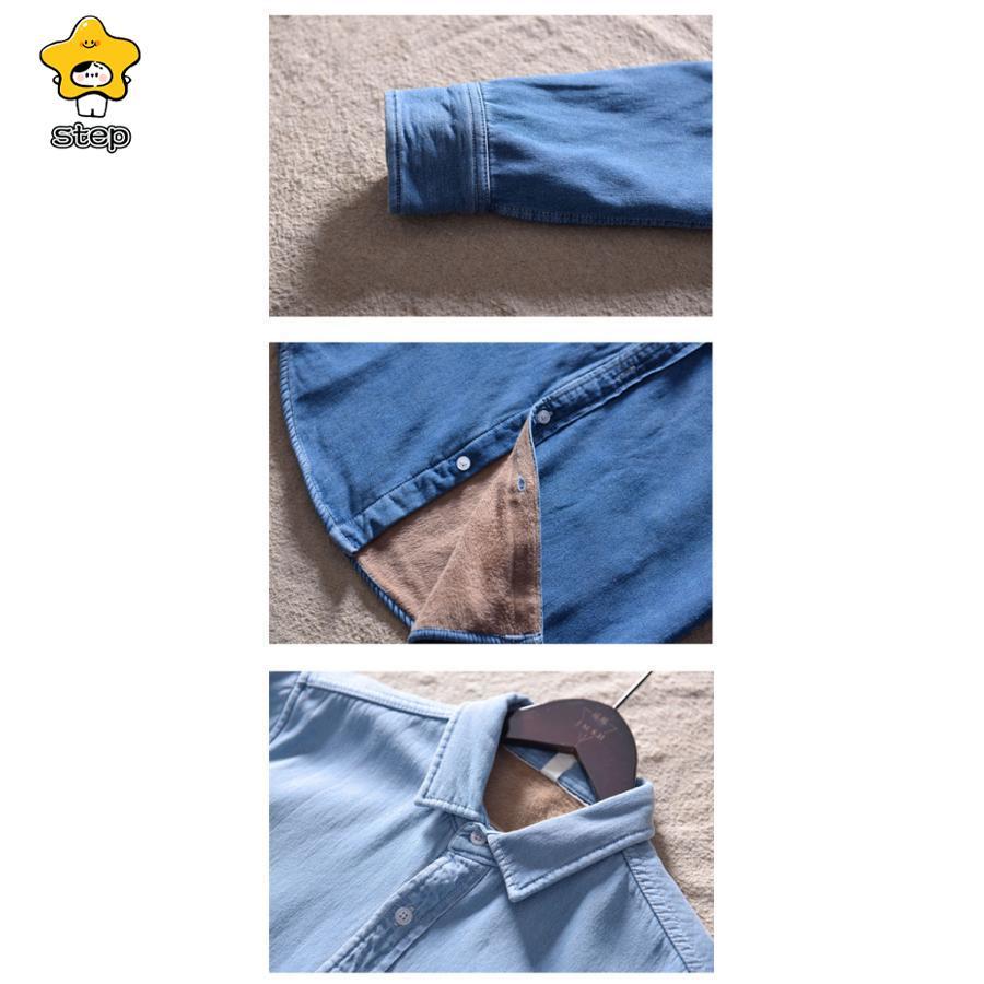 厚手 ネルシャツ デニムシャツ メンズ 裏起毛 長袖 無地 秋冬 極暖 ボア 防寒 お洒落 ゆったり カジュアル 紳士服 ビジネス 大きいサイズ | ブランド登録なし | 09