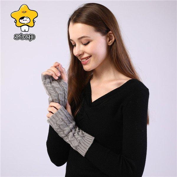 アームウォーマー レディース スマホ対応 手袋 冬 指切り 指無し スマホ手袋 腕カバー グローブ 暖かい 防寒 リブ ニット 冷え対策 温め 大人 | ブランド登録なし | 13