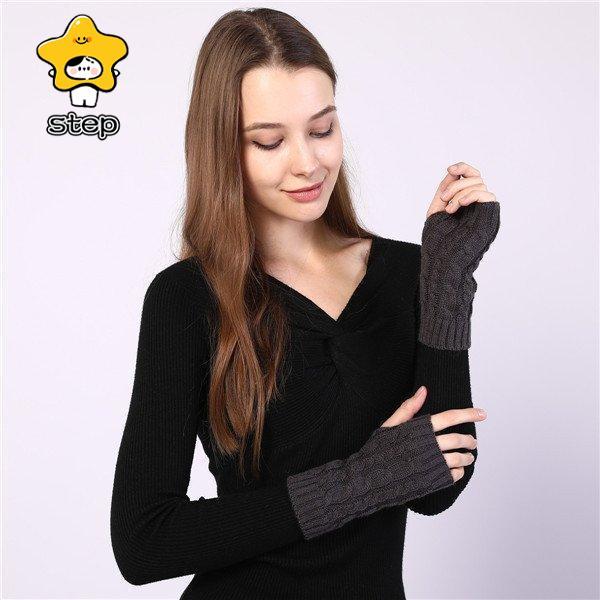 アームウォーマー レディース スマホ対応 手袋 冬 指切り 指無し スマホ手袋 腕カバー グローブ 暖かい 防寒 リブ ニット 冷え対策 温め 大人 | ブランド登録なし | 14