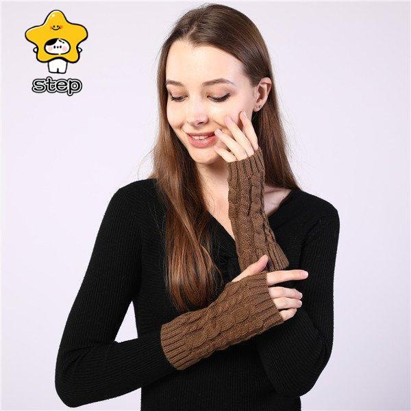 アームウォーマー レディース スマホ対応 手袋 冬 指切り 指無し スマホ手袋 腕カバー グローブ 暖かい 防寒 リブ ニット 冷え対策 温め 大人 | ブランド登録なし | 18