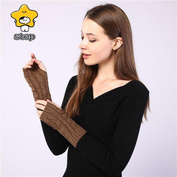 アームウォーマー レディース スマホ対応 手袋 冬 指切り 指無し スマホ手袋 腕カバー グローブ 暖かい 防寒 リブ ニット 冷え対策 温め 大人 | ブランド登録なし | 19